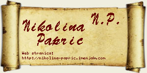 Nikolina Paprić vizit kartica